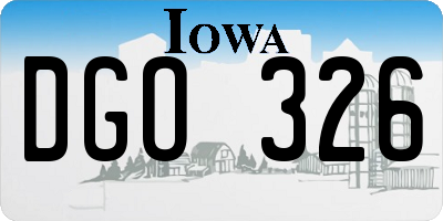 IA license plate DGO326