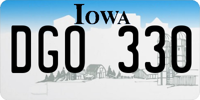 IA license plate DGO330