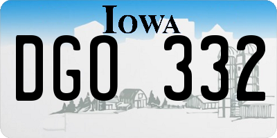IA license plate DGO332
