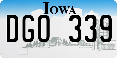 IA license plate DGO339