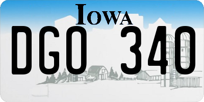 IA license plate DGO340