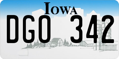 IA license plate DGO342