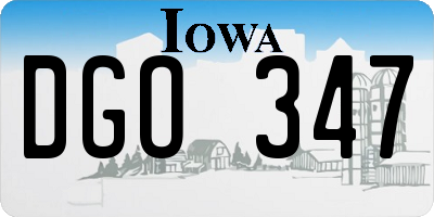 IA license plate DGO347