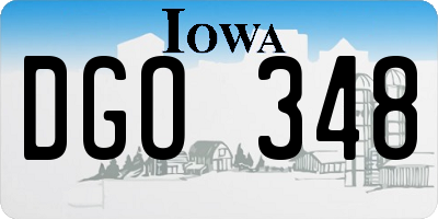 IA license plate DGO348