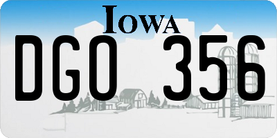 IA license plate DGO356