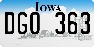 IA license plate DGO363