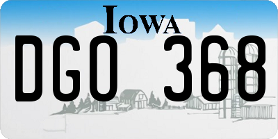 IA license plate DGO368
