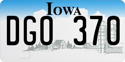 IA license plate DGO370
