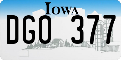 IA license plate DGO377