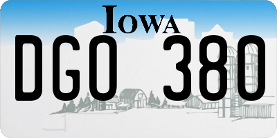 IA license plate DGO380