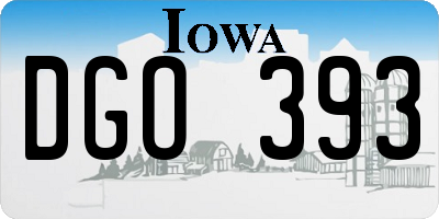 IA license plate DGO393
