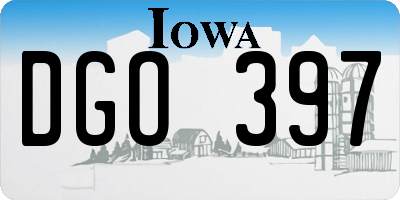 IA license plate DGO397