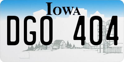IA license plate DGO404