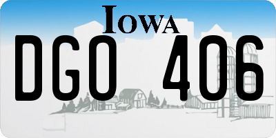 IA license plate DGO406