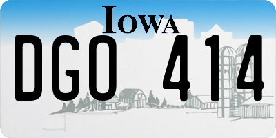 IA license plate DGO414
