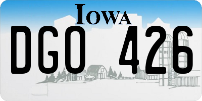 IA license plate DGO426