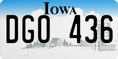 IA license plate DGO436