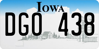 IA license plate DGO438