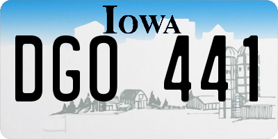 IA license plate DGO441