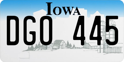 IA license plate DGO445