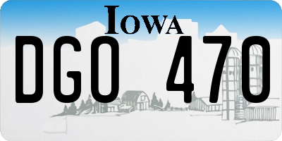 IA license plate DGO470