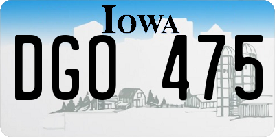 IA license plate DGO475