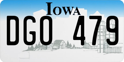 IA license plate DGO479