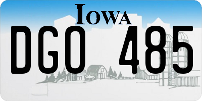 IA license plate DGO485