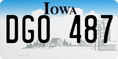 IA license plate DGO487