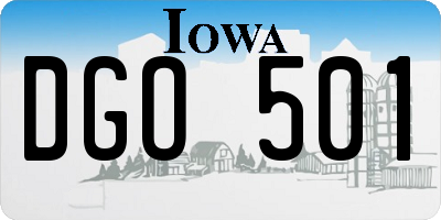 IA license plate DGO501