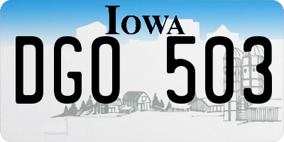 IA license plate DGO503
