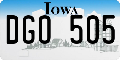 IA license plate DGO505