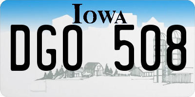 IA license plate DGO508