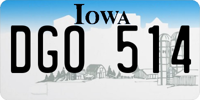IA license plate DGO514