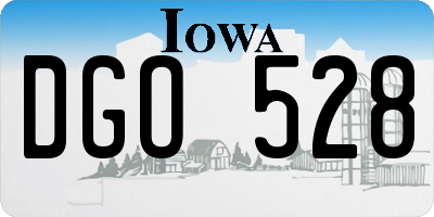 IA license plate DGO528