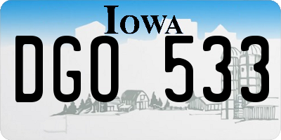 IA license plate DGO533