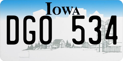 IA license plate DGO534