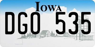 IA license plate DGO535