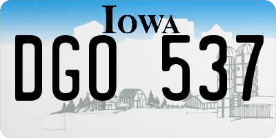 IA license plate DGO537