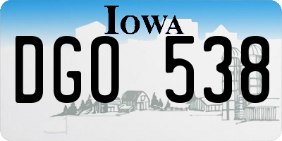 IA license plate DGO538