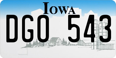 IA license plate DGO543