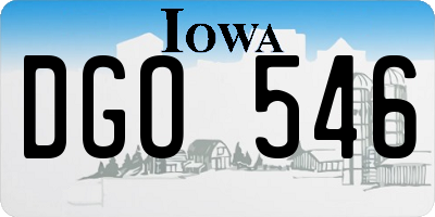 IA license plate DGO546