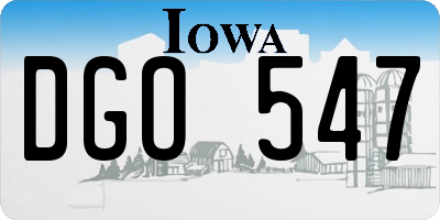 IA license plate DGO547