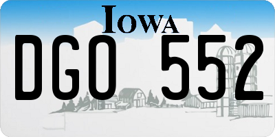 IA license plate DGO552