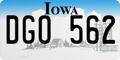 IA license plate DGO562