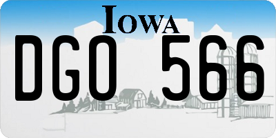 IA license plate DGO566