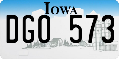 IA license plate DGO573