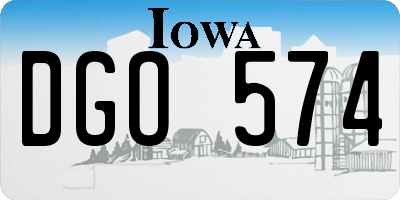 IA license plate DGO574