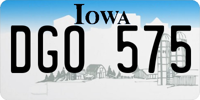IA license plate DGO575
