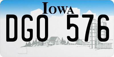 IA license plate DGO576